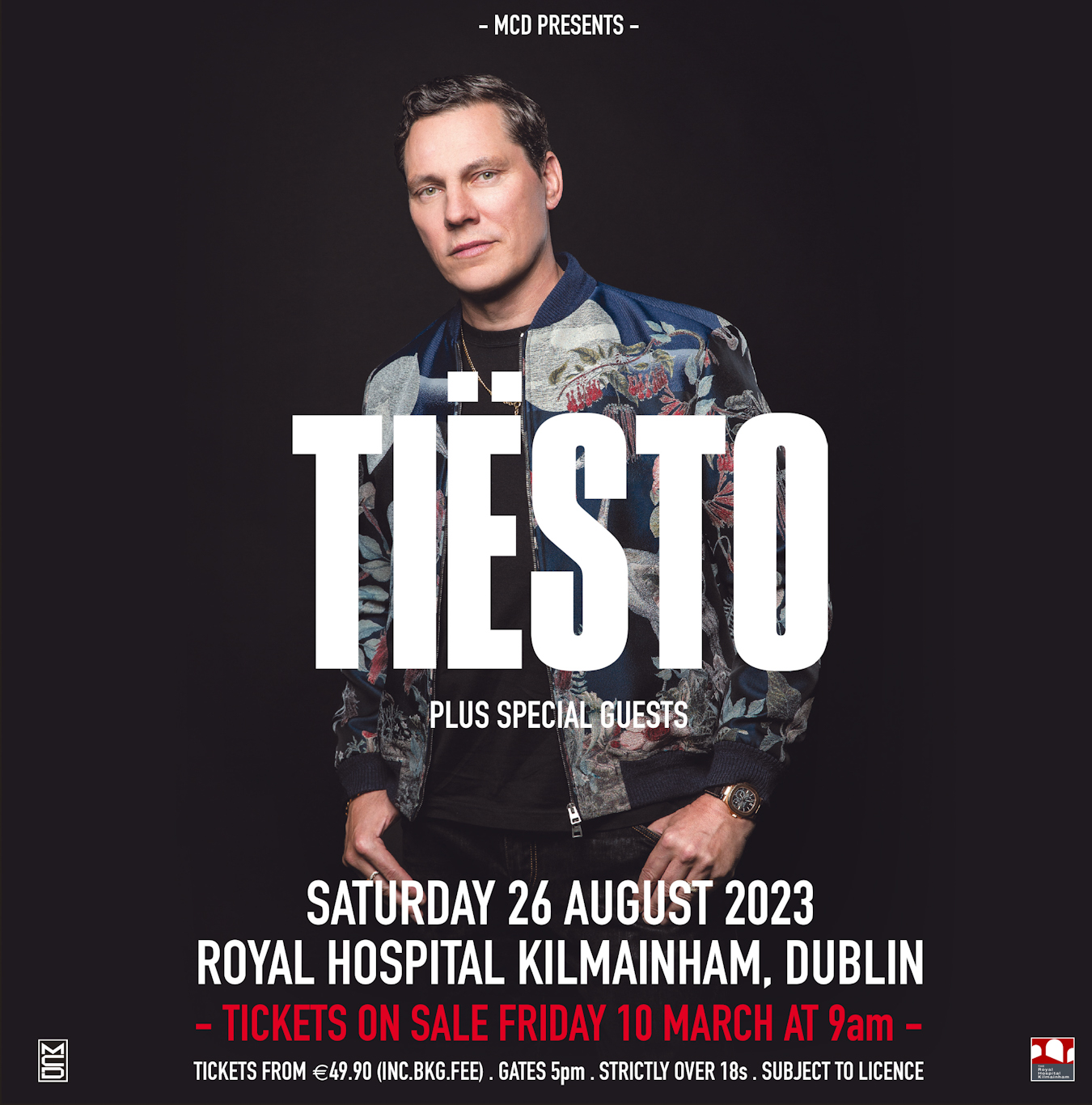 Tiësto announces headline Dublin show at Royal Hospital Kilmainham on Saturday 26th August 86 Tiësto